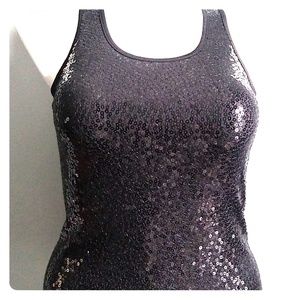 Black sequence tank top /small